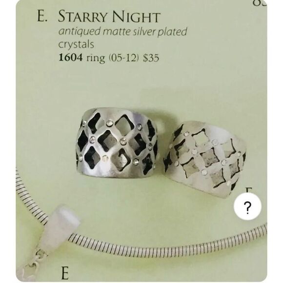 Premier Designs "Starry night" Banded Silver Ring Size 8 - Picture 7 of 7